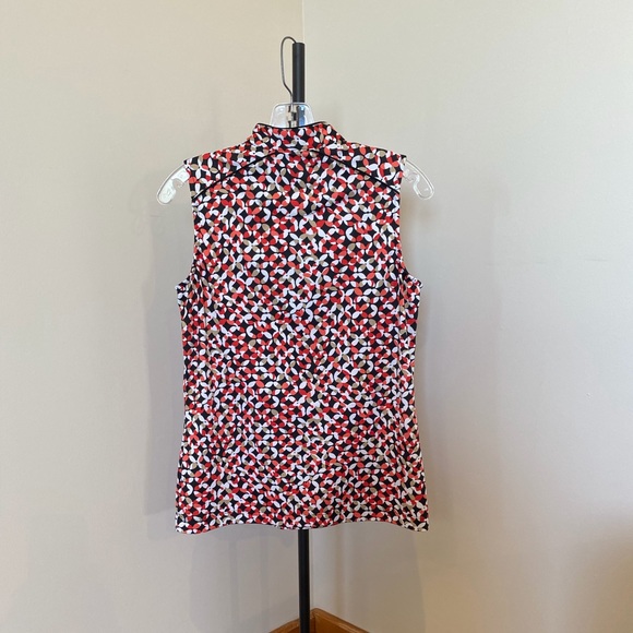 TAIL White Label Sleeveless 1/4 Zip Top Orange/Black pattern - Picture 2 of 11